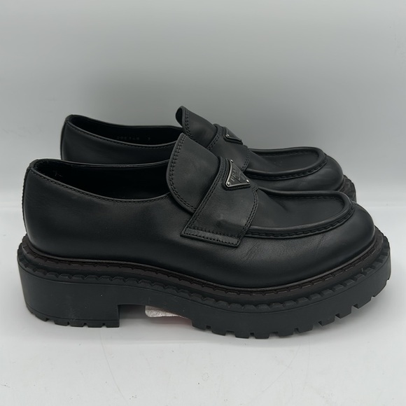 Prada Monolith Brushed Leather Loafers Black Men’s Size 7 UK / 8 US main image 10